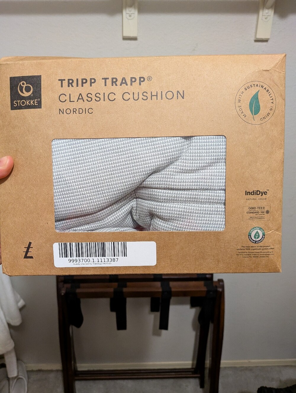 New In Box Stokke Tripp Trapp Classic Cushion - Nordic Grey